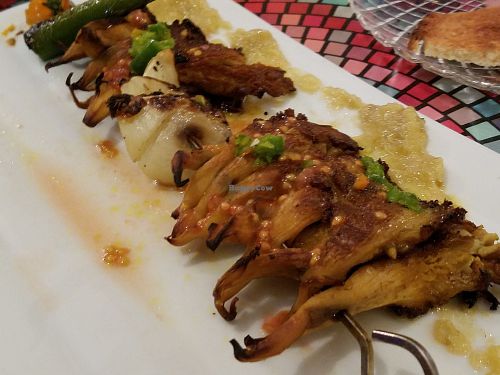 Grilled mushroom dish at Zakaim - Vegan Boutique in Tel Aviv