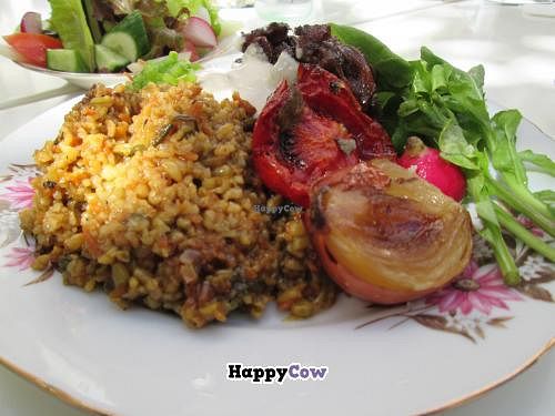 Smoked wheat with dates and walnuts and something Iranian at Zakaim - Vegan Boutique in Tel Aviv