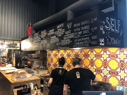 The workers in their kitchen at Mushroom in Thessaloniki