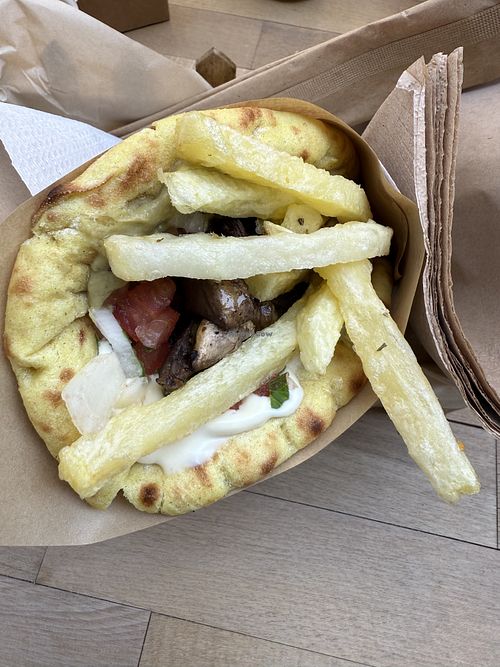 With mustard/mayo  at Mushroom in Thessaloniki