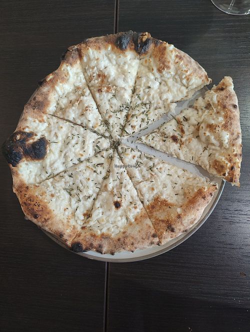 Pizzetta with garlic, rosemary and vegan cheese at La Cucina Italian  in Rustington
