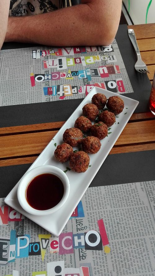 Fried mushroom starter at Sukha in Castelldefels
