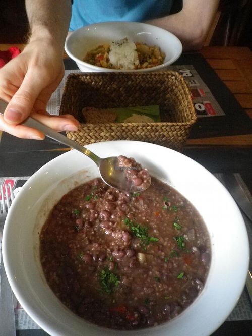 Falvoursome bean + veg vegan dish with herbs. The flavours just POP at Sukha in Castelldefels