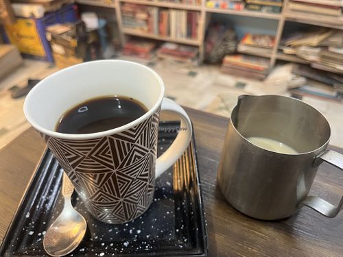 Amazing, excellent filter coffee with oat milk  at The Traveler's Cup in Jaisalmer