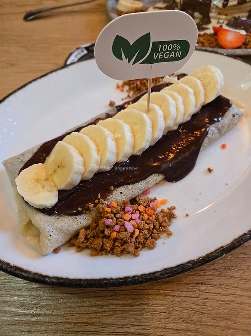 Delicioso crepe vegano. Solo hay de opción para comer, crepe vegano. at Godis Dulce Poder in Murcia