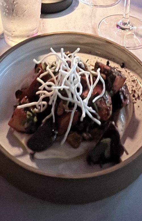 Roasted beets and peaches  at Black Iron Bystro in Buffalo