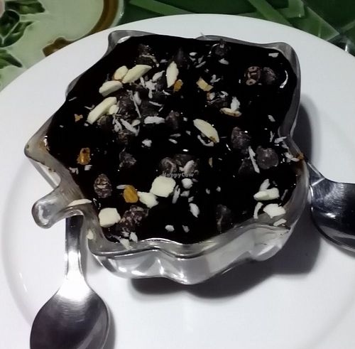 Chocolate mousse at Paradigm Shift Vegan Cafe in Bangalore