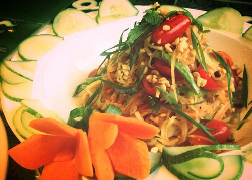 Som Tam: Thai raw papaya salad  at Paradigm Shift Vegan Cafe in Bangalore