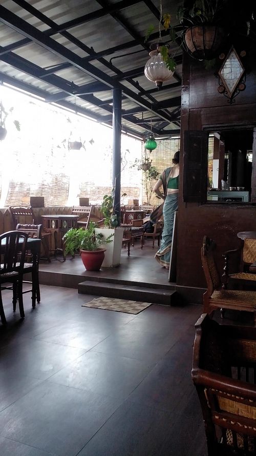 roof terrace at Paradigm Shift Vegan Cafe in Bangalore