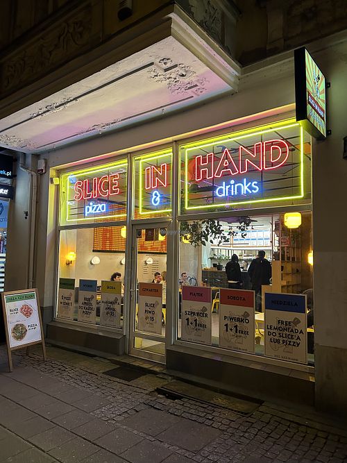 City of blinding lights   at Slice In Hand in Poznan