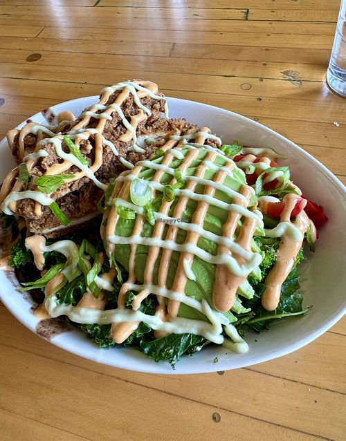 the rocco bowl + chick’n patty  at The Smokin' Onion in Asheville