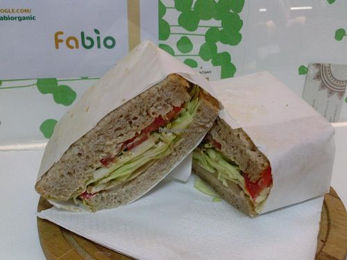 seitan sandwich at Fa Bio in Rome