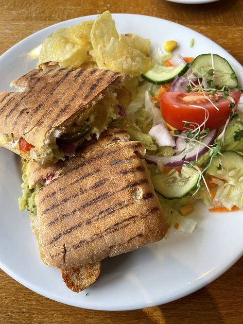 Vegan fajita panini   at Riverside Cafe  in Bewdley