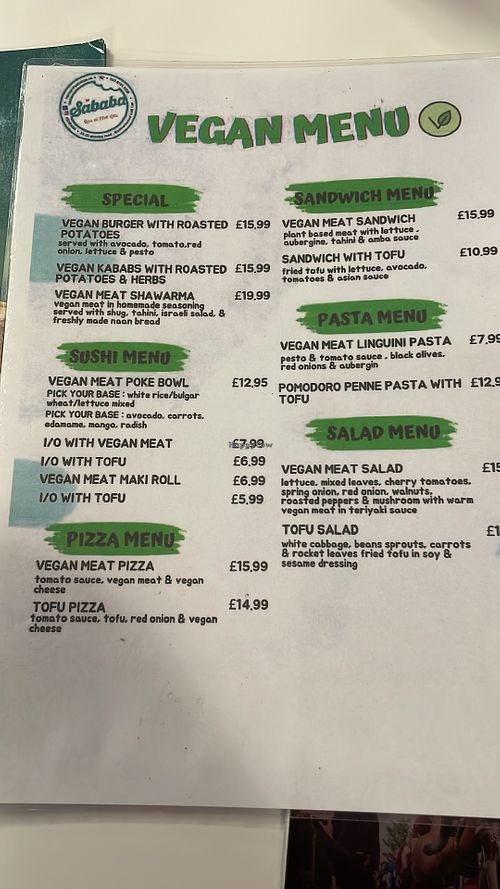   at Sababa   in Borehamwood