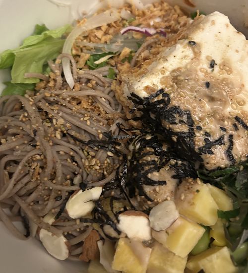 Buckwheat noodle, soft tofu and sweet potato!  at Poke All Day - Sinsa in Seoul