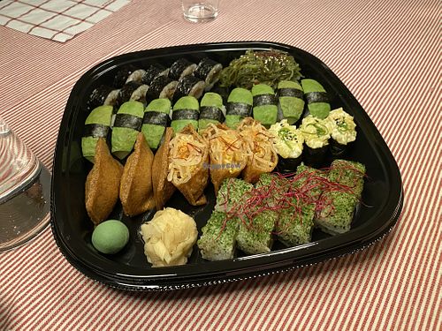 34 piece vegan platter   at Ojisan Sushi in Malmo