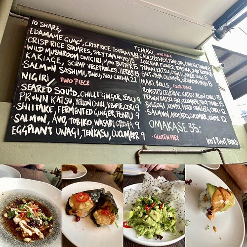 Items from the set menu (omakase)  at Kimusabi in Newtown