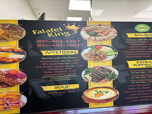 Menu at Falafel King in Bellmawr