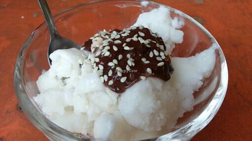 coconut ice cream at Green Leaf Cafe in Koh Phangan