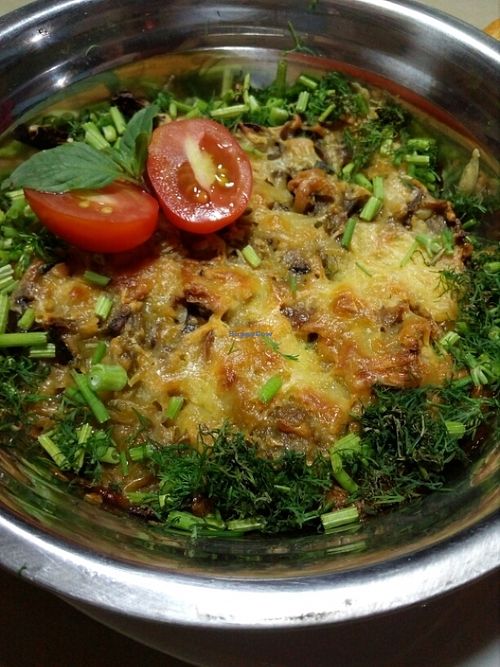 Mushroom Julien in Bamboo Bar Sihanoukville. Vegetarian, tasty and healthy food. at Bamboo Bar & Vegetarian Restaurant in Sihanoukville