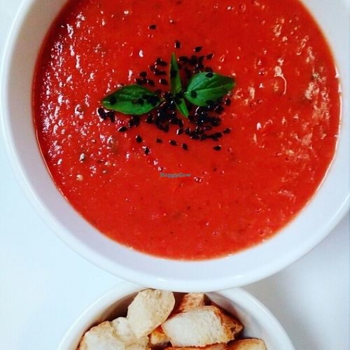 Tomato soup  at Bamboo Bar & Vegetarian Restaurant in Sihanoukville