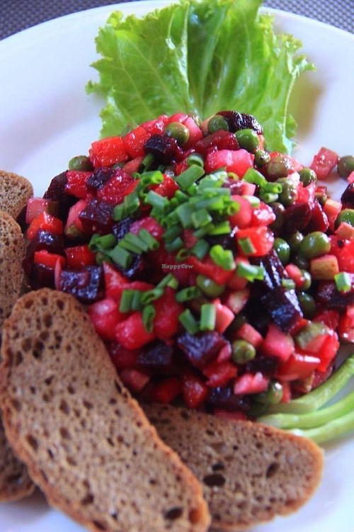 vinaigrette is a salad in Russian cuisine which is also popular in other post-Soviet states at Bamboo Bar & Vegetarian Restaurant in Sihanoukville