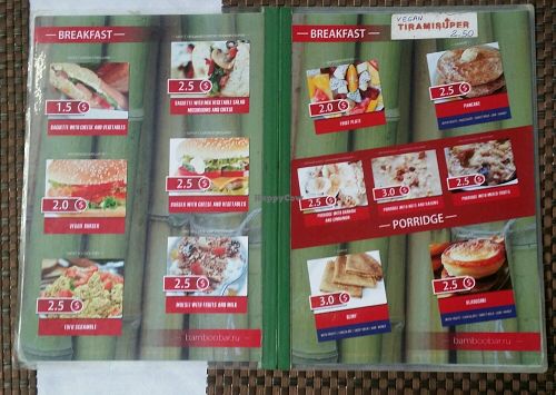 main menu 1 at Bamboo Bar & Vegetarian Restaurant in Sihanoukville