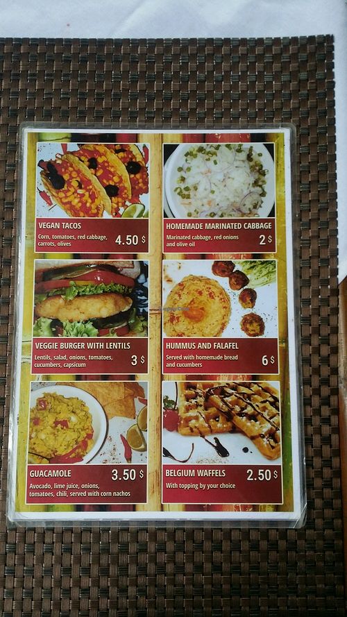 table menu 2 at Bamboo Bar & Vegetarian Restaurant in Sihanoukville