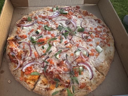 Vegan pizzaa  at Ocean Organic Vodka  in Kula