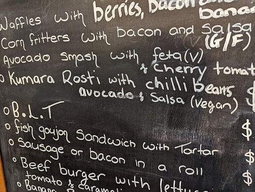 Vegan option on menu at Tarras Country Cafe in Cromwell