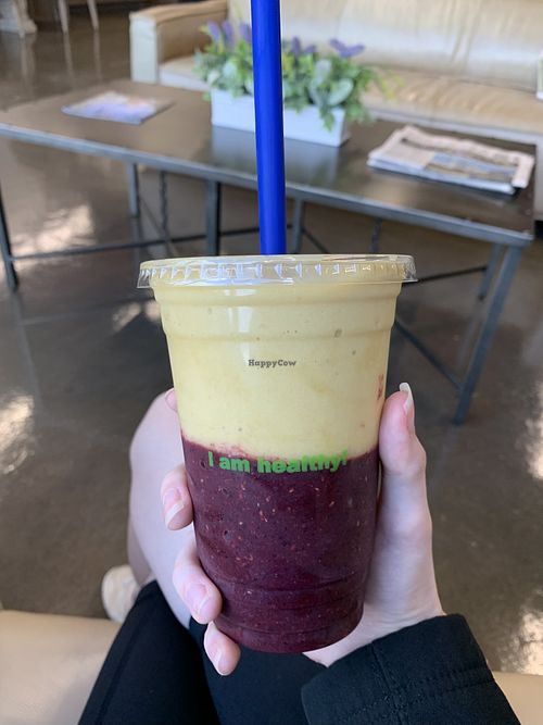 Kobe- Apple & Pineapple Juice, Blue Spirulina, Blackberries, Blueberries, Raspberries, Bananas, Mangos, Pineapples  at SmoothE's and More in Sullivan