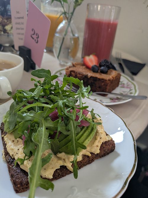 Avocado hummus toast at Relove  in Helsinki