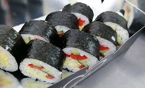 Lenten roll: rice, nori, cucumber, lettuce, sweet pepper at Sushi-Bar Tunets  in Yakutsk