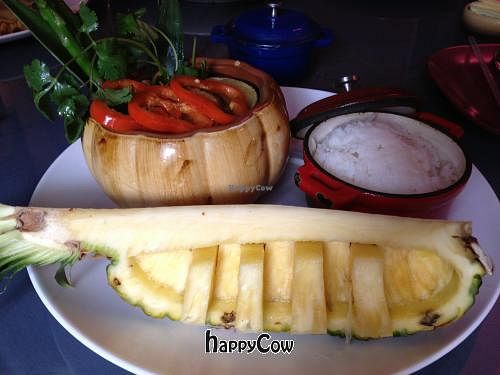 Vegan massaman curry dish.  Not too spicy.  LIttle sweeter than the curry in most dishes.  So yummy! at Thai Spice in Corpus Christi