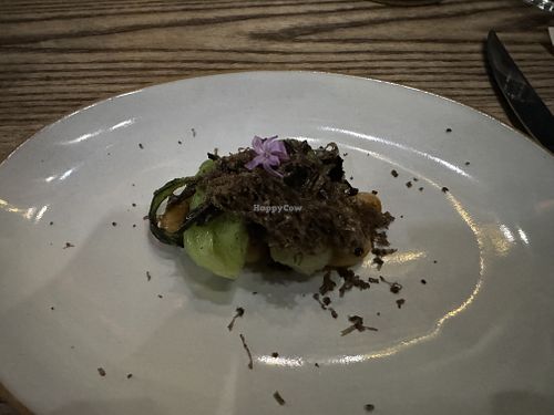 butter beans/ pumpkin seed romesco
bok choy/ truffle  at 3rd Cousin in San Francisco