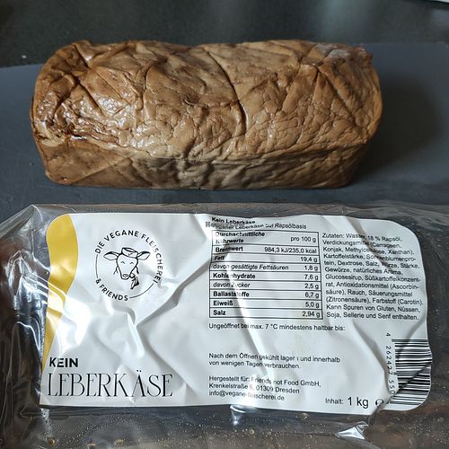 Whole loaf of "Leberkäs" at Die Vegane Fleischerei - Frauenstraße in Munich