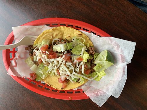 Carnitas taco   at El Cantaro Vegan Mexican Restaurant in Monterey
