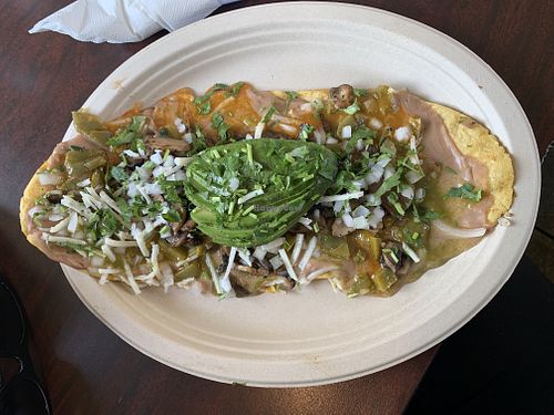 Huarache   at El Cantaro Vegan Mexican Restaurant in Monterey