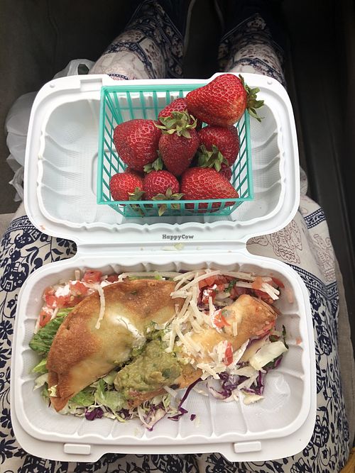 Strawberries NOT from El Cantaro😄 at El Cantaro Vegan Mexican Restaurant in Monterey