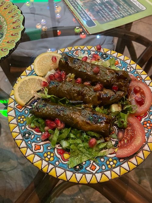 Vegan yalinji - grape leaves with rice   at Yovego  in Doha