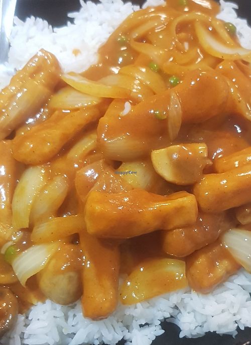 Tofu curry and rice at Veggie Garden  in Harrogate