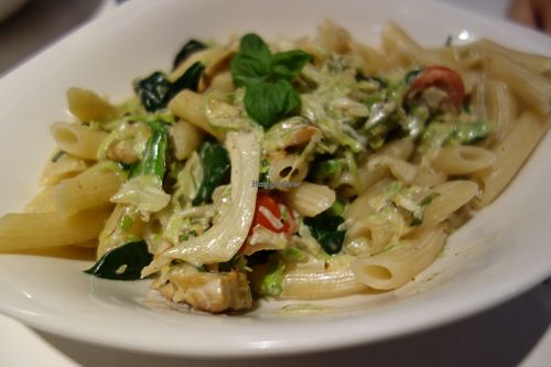 "Planted Chicken" Truffle Pasta (vegan) at Vapiano in Saarbrucken
