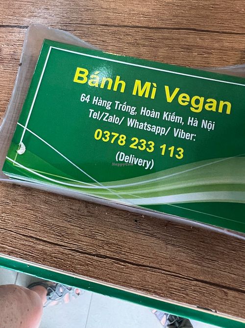 Address at Banh Mi Vegan in Hanoi