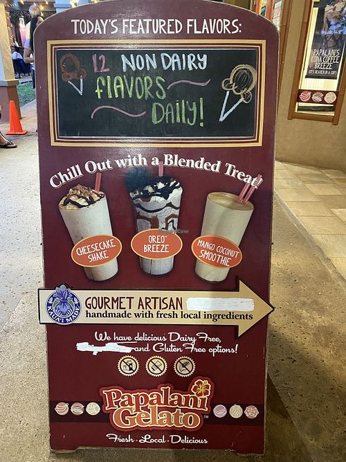 Signage  at Papalani Gelato in Koloa