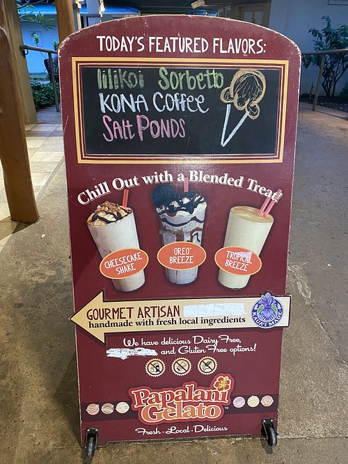 Featured flavors change  at Papalani Gelato in Koloa