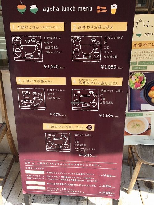 Lunch Menu at Ageha Relax Cafe in Kobe