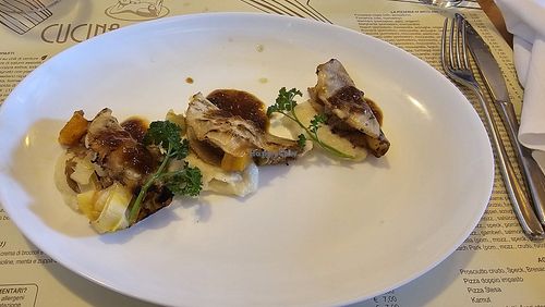 Tacos di sedano rapa grigliato, ripieno di zucca, indivia, formaggio vegan di noci #Veganuary at Ristorante Cucina Briganti in Faenza