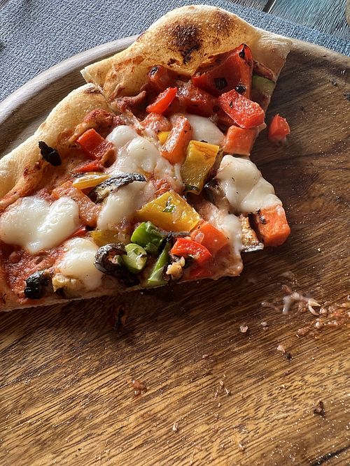 Vegan vegetarian pizza   at Reef Club in Kuda Huraa