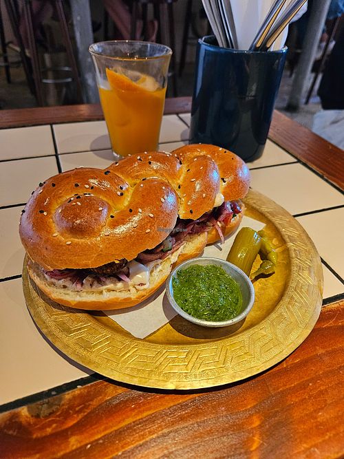 Falafel challah at Fabric in Lisbon