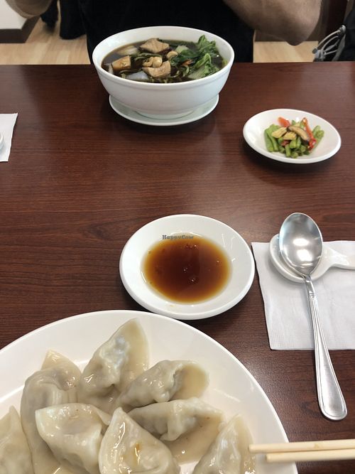 dumplings and noodle soup at Tai Lai in Taipei